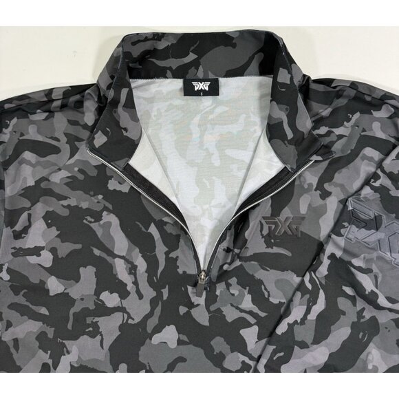 PXG Mens Essential Fairway 1/4 Zip Golf Pullover Shirt Size Small Black Camo - Picture 3 of 13